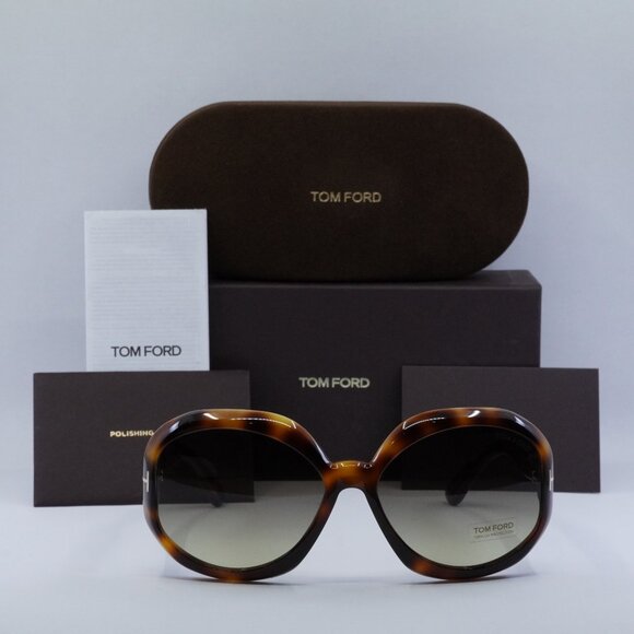 Tom Ford Georgia-02 FT1011 52B Round Sunglasses - Havana/Brown main image 7